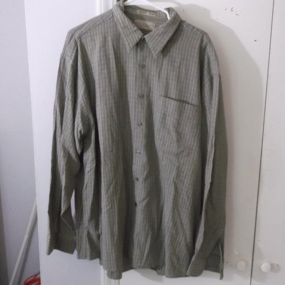 Haggar Other - Haggar City Casuals Moss Green Plaid Shirt XL